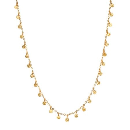 Hammered Round Disc necklace, Brass with 22k gold plated necklace for women, Handmade jewelry